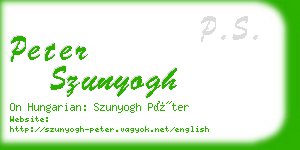 peter szunyogh business card